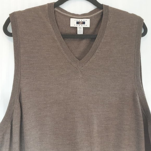 Joseph Abboud Men's Tan Merino Wool Vest | XXL - Picture 3 of 13